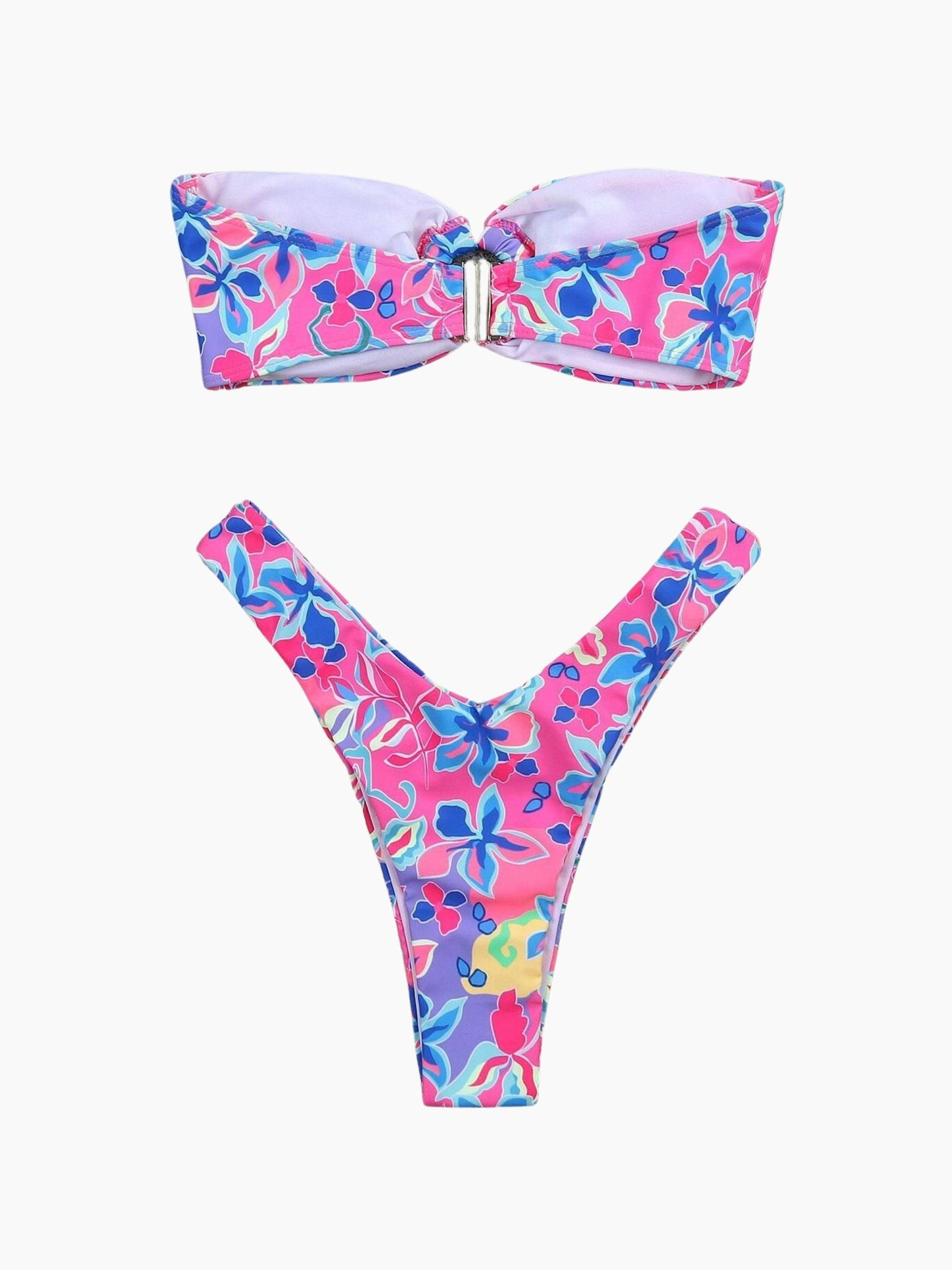 Floral Strapless Bikini Set